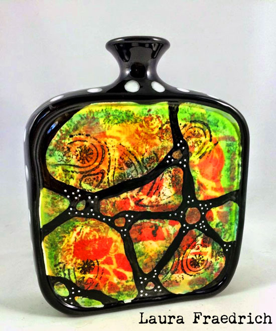 Stenciled Ceramic Vase Tutorial - Laura Fraedrich