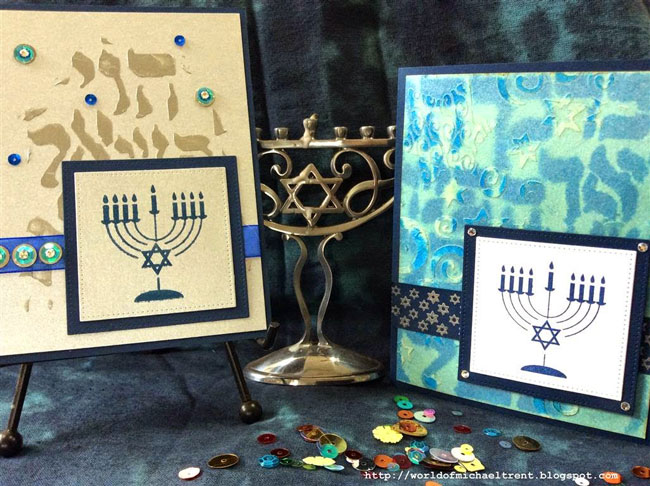 Using Stencils to Make Hanukkah Cards - Michael Trent