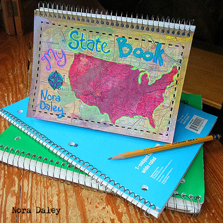 Stenciled State Flashcard Book Tutorial - Nora Daley