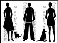 Folks with Pets Stencil by Angela Cartwright