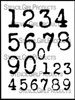 Vintage Typewriter Numbers Stencil by Carolyn Dube