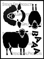 Whimsy Ewes Stencil by Lanie Frick