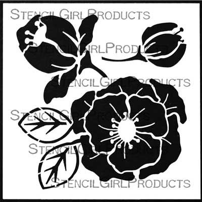 Woodcut Roses Stencil by Desiree Habicht