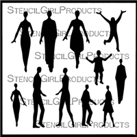 Small Figures People Stencil by Valerie Sjodin