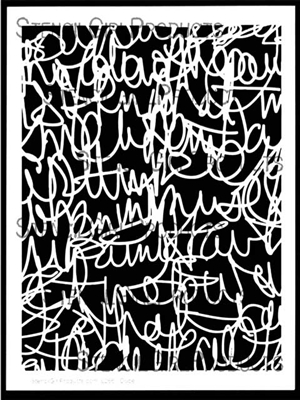 Scribble Scratch Handwriting Stencil by Carolyn Dube