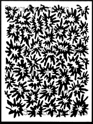 Woodcut Blossoms Background Stencil by Margaret Peot
