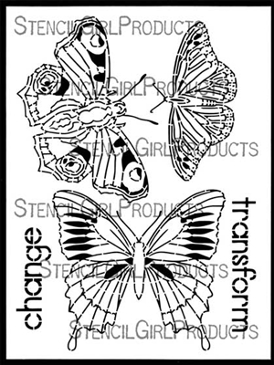 Boho Butterflies Stencil by Gwen Lafleur