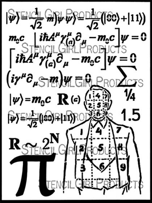 Math Man Stencil by Cat Kerr