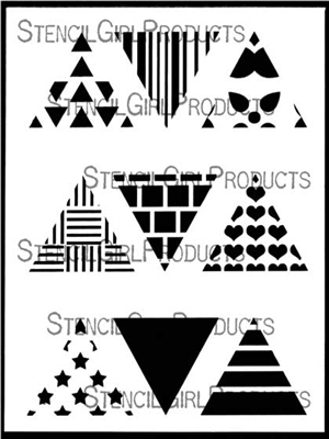 Triangles Mini Printmaking Stencil Set #1 by Ann Butler