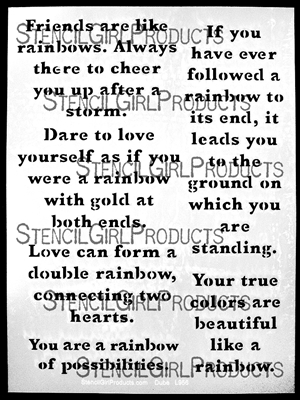 Rainbow Quotes Stencil by Carolyn Dube