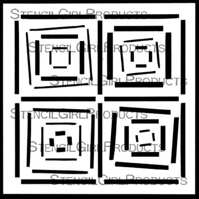 Four Square Quilt Small Stencil by Mary Beth Shaw