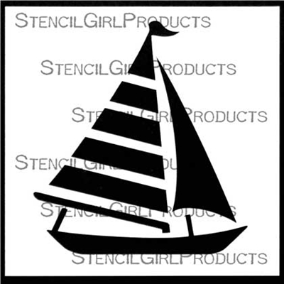 Sailboat Stencil by Mary C. Nasser
