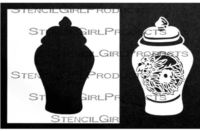 Ginger Jar Stencil with Mask by Jill McDowell