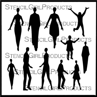 Small Figures People Stencil by Valerie Sjodin