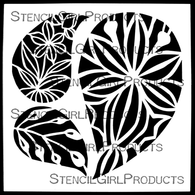 Paisley Botanical Lines Stencil by Jennifer Evans