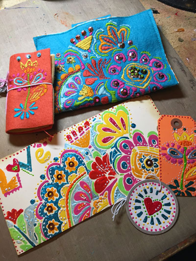 April 2015 StencilClub - Embroidered Projects - Gwen Lafleur