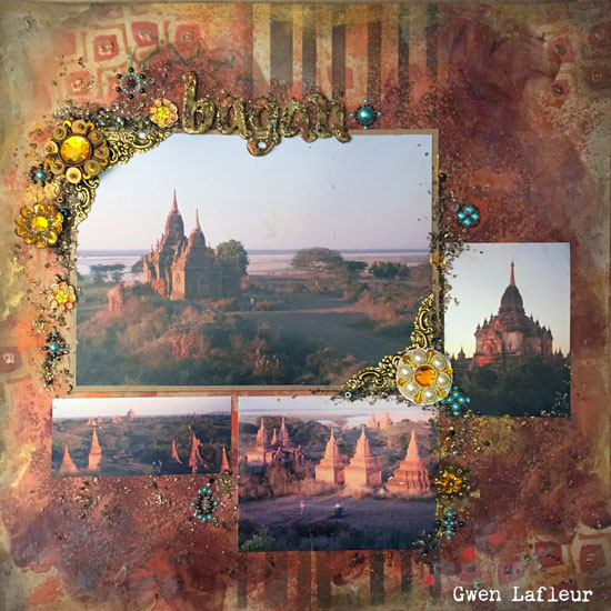 Mixed Media Stenciled Scrapbook - Tutorial by Gwen Lafleur