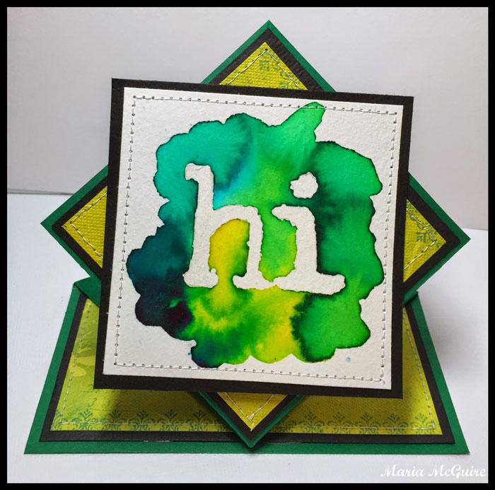 Stenciled Cards with Masking Fluid and Color Bursts - Tutorial by Maria McGuire