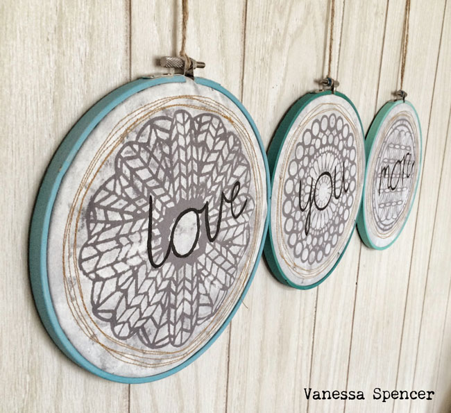 Stenciled Embroidery Hoop Home Decor Tutorial - Vanessa Spencer