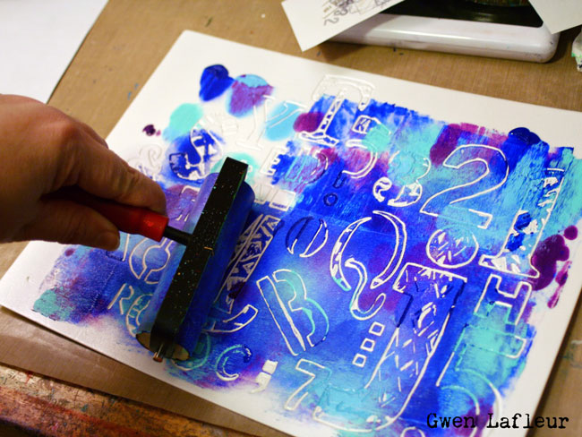 Make a Monoprinting Plate with Stencils - Gwen Lafleur