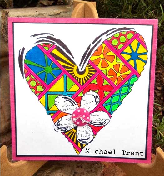 Stendoodled Heart Card by Michael Trent