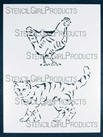 Chicken Cat Stencil by Judy Wise