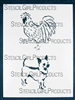 Rooster Dog Stencil