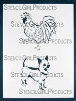 Rooster Dog Stencil by Judy Wise