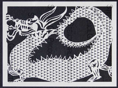 Dragon Stencil by Mary Beth Shaw