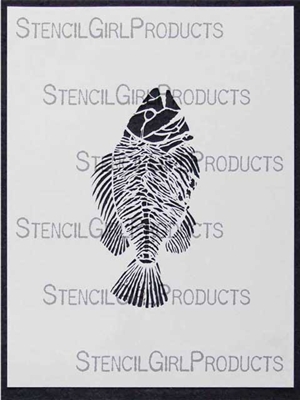 Fossil Fish Stencil by Mary Beth Shaw