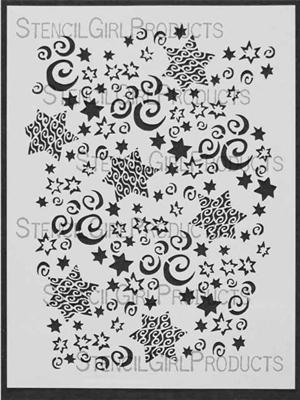 6 Point Starry Night Stencil was designed by Jessica Sporn