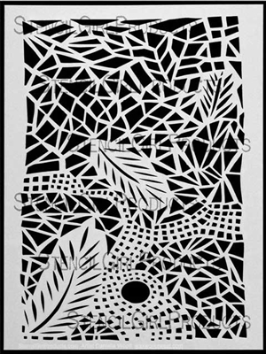 Feathers and Lattice Stencil by Daniella Woolf