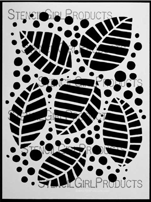 Striped Leaves Stencil by Terri Stegmiller