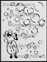 Bubbles Girl Stencil by Jessica Sporn