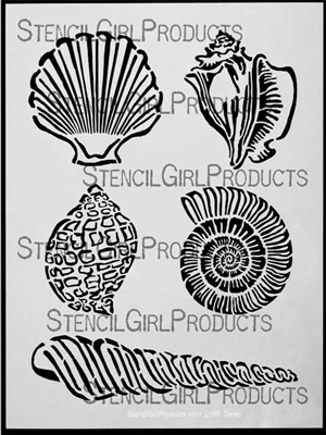 Seashells Stencil by June Pfaff Daley