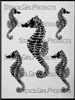 Seahorses Stencil by June Pfaff Daley