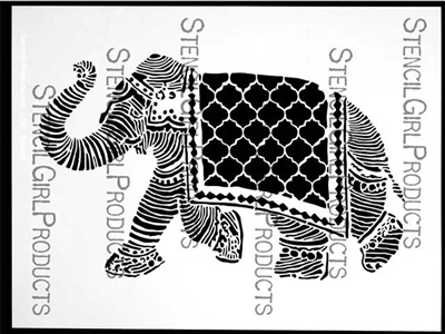Elephant March Stencil by Nathalie Kalbach