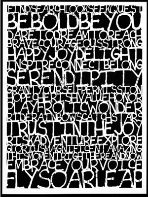 Words to Live By Stencil by Carolyn Dube