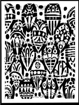 Tribal Leaves Stencil by Kae Pea