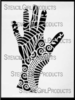 Tangled Tribal Hand Large Stencil Lizzie Mayne