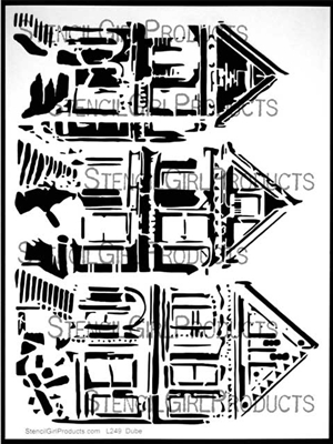 Trio of Houses Stencil by Carolyn Dube