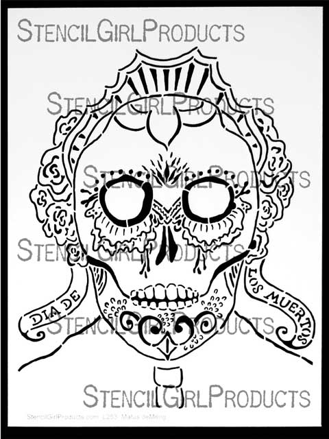 Gruñido Fragua manipular Dia de los Muertos Mask Stencil | Andrea Matus deMeng | StencilGirl Products
