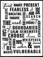 Uplifting Words Stencil by Carolyn Dube