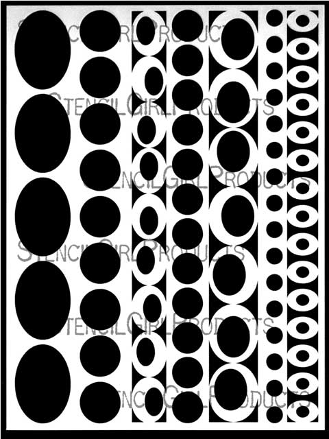 Geometric Circles - 10 Mil Clear Mylar -Reusable Stencil Pattern