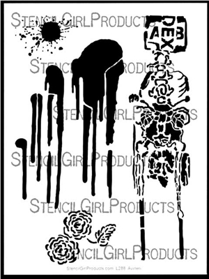 Splats, Blooms, and Bones Stencil by Orly Avineri