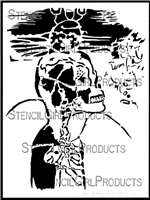 Subliminal Skull  Stencil by Orly Avineri