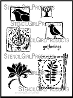 Nature's Gatherings Stencil by Roxanne Evans Stout