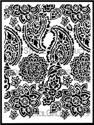 Paisley Floral Repeat Stencil by Jessica Sporn