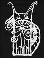 Scrappy Cat Stencil by Suzi Dennis