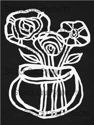 Spring Flower Vase Stencil by Suzi Dennis